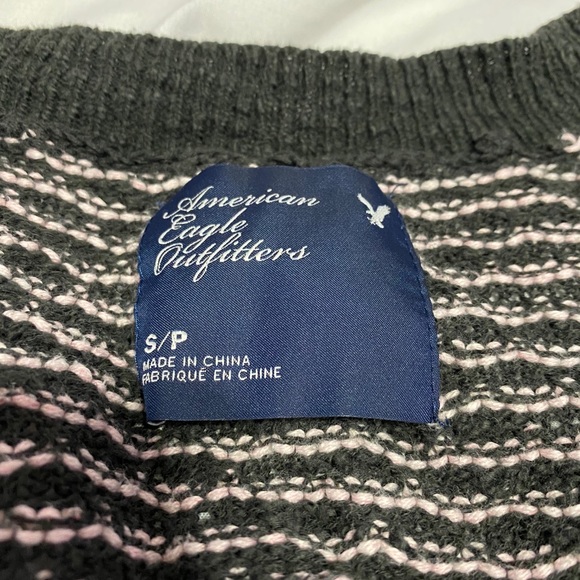 American Eagle Cardigan Black & Pink Small - Picture 3 of 6